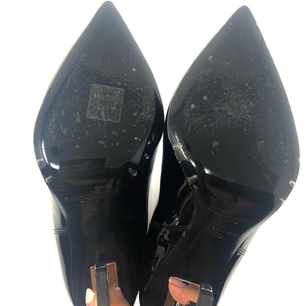 Saint Laurent Glossy Black Heeled Boots - Picture 10 of 13